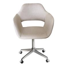 Poltrona Zara Cadeira Giratória com Rodinhas Decoração Escritório Home Office