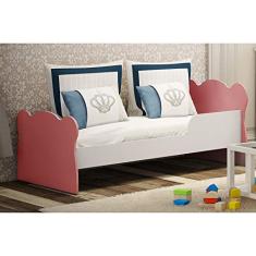 Mini Cama Infantil com Proteção Lateral 1590 Baby Móveis Percasa Branco/Rosa