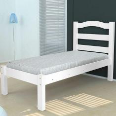 Cama Robusta Arauna Branca Brilho com Colchão D23 Prorelax