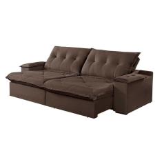 Sofá 2 Lugares Retrátil E Reclinável Martins M-163 Veludo Marrom