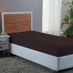 Lençol Cama Solteiro 400 Fios Acetinado e Aveludado com Elástico Toque
