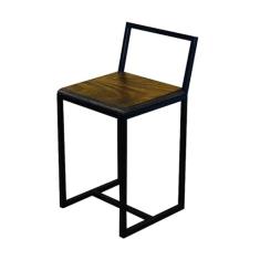 Banqueta Baixa Para Cozinha Preta Madeira Imbuia Industrial