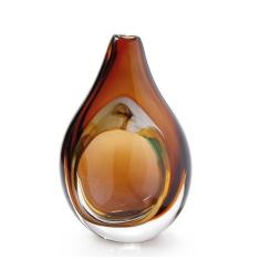 Vaso Em Cristal Murano Marrom - São Marcos