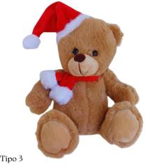 Urso Natalino Sentado para Decoração 20cm Pelúcia - Oferta. - Multiart