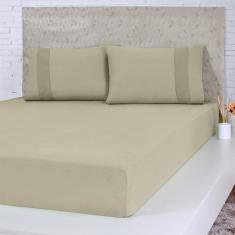 Lençol Queen Bella Cama Malha 100% Algodão 158x198x35cm