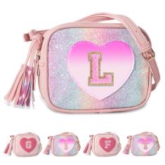 Bolsa infantil personalizada para meninas de 2 a 10 anos, linda bolsa infantil e carteira infantil, Arco-íris, Small, G