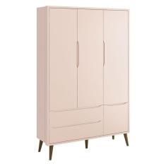 Guarda Roupa Infantil Theo 3 Portas Rosa Com Pés Amadeirados ? Reller