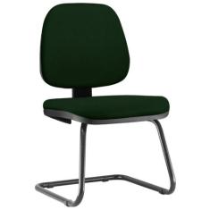 Cadeira Para Escritório Job L02 Fixa Crepe Verde Musgo - LYAM DECOR
