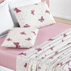 Jogo De Cama Casal King Size Nyla 04 Peças 200 Fios Estampado Super El