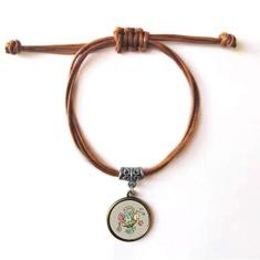DIYthinker Pulseira de couro de monstro alienígena e universo, pulseira marrom para presente
