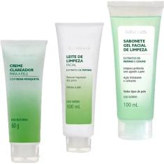 Kit Skin Care 3 Itens Clareador Mosqueta e Sabonete Leite