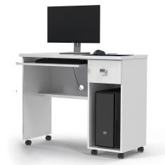 Escrivaninha Office Vicenza Branco Brilhante - Lukaliam Móveis