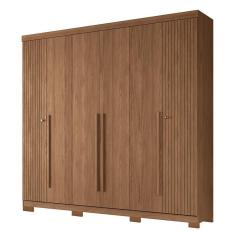 Guarda Roupa Casal Buriti Ripado 6 Portas com Pés - Santos Andirá