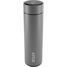 Garrafa Térmica De Aço Inox Com Termômetro Em Led Cinza 500ml