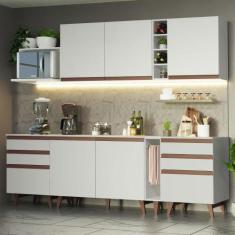 Cozinha Completa Madesa Reims 260006 com Armário e Balcão - Branco, Br