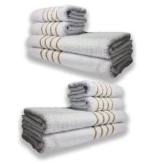 2 Jogos De 4 Toalhas 4 Banho 4 Rosto Montreal 100% Algodão Branco