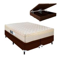 Cama Arezzo Baú King Box Molas Ensacadas Marrom - Portobel