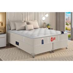 Cama Box + Colchão Castor King Super Luxo Vitagel One Face Pocket 193x