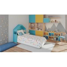 Jogo de Cama 100% Algodão Solteiro Estampado Patrulha Canina Menino 1,40 m x 2,10 m Com 3 peças