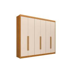 Guarda Roupa Casal 6 Portas E 8 Gavetas Bérgamo Cinamomo/off White - Conquista