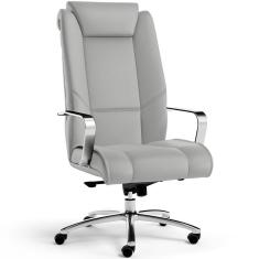 Cadeira De Escritório Presidente Tecido Sintético Cinza