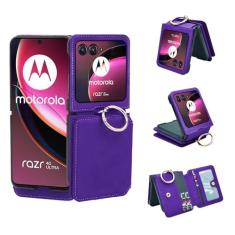 Asuwish Capa de telefone para Motorola Razr 40 Ultra/Moto Razr Plus 2023 capa carteira com anel alça transversal cordão suporte para cartão de crédito acessórios para celular Razr+ + 5G XT2321-3