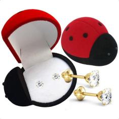 Brinco Ouro 18k Adulto 2º Furo Infantil 4mm - S. Demór Joias