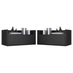 Kit c/ 2 Mesas de Cabeceira 60 cm Suspensa Multimóveis Preta