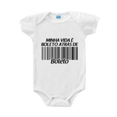 Body Para Bebê Engraçado Boleto Contas A Pagar - Loja Bobkin