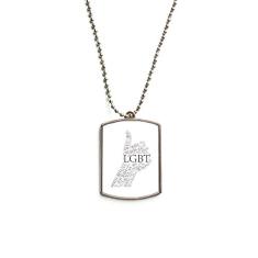 DIYthinker LGBT Colar para animais de estimação com pingente de corrente de aço inoxidável com bandeira de arco-íris