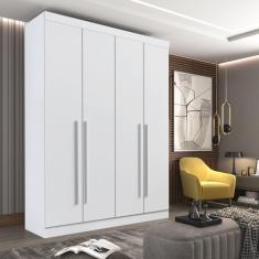 Guarda Roupa Solteiro 4 Portas 3 Gavetas Paris Plus D Doro Branco