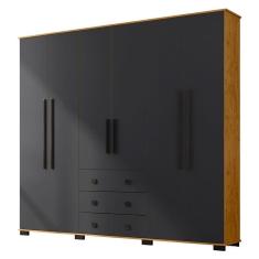 Guarda Roupa Casal B23063 Freijó Carbono - Araplac