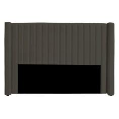 Cabeceira Casal Queen Size Estofada Para Cama Box Alicia Veludo Cor Tabaco