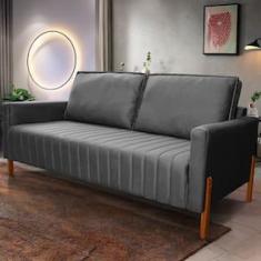 Sofá 3 Lugares Hellen Capriccio Revestido em Veludo - 210cm de Largura
