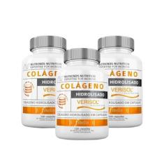 Colágeno Hidrolisado Verisol 120 cápsulas Nutrends - Kit 03 Unidades, 