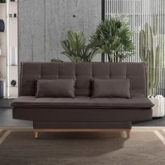 Sofá Cama 3 Lugares 192cm com Pés de Madeira Luna - Estofart