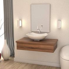 Bancada para Banheiro 80cm com Cuba Abaulada L42 800w Metrópole - Comp