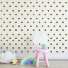 Adesivo de Parede Bolinhas Douradas 144un - Quartinhos