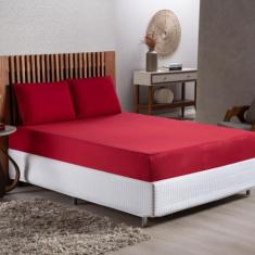 Lençol Cama de Casal Premier 170 Fios Avulso - LuckBaby, Vermelho