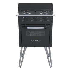 Fogao A Gas Gemini 2 Q Vetro Preto Fosco Gás Glp