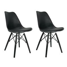 Conjunto com 2 Cadeiras Saarinen Black Edition - Base Preta