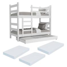 Treliche Madeira Maciça - vira 2 Camas - com Colchões Inclusos Dubai M