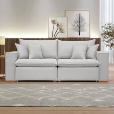 Sofá Retrátil 220cm Barcelona Linho/gelo