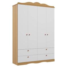 Guarda Roupa Infantil Encanto com 4 Portas - Branco
