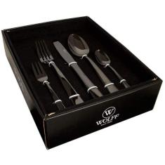 Faqueiro 30 Peças Aço Inox Com Gift Box Pisa Black