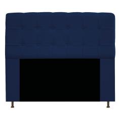 Cabeceira Estofada 160 Cm Queen Size Com Botonê Suede Azul