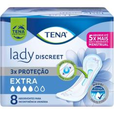 Absorvente Para Incontinência Urinária Tena Lady Discreet Extra 8 Unid