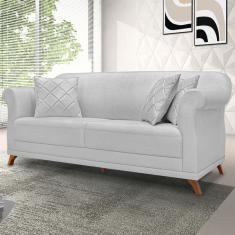 Sofá 3 Lugares Abruzzo Linho Rústico Grigio 220 cm