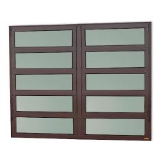 Janela de Alumínio Basculante 2 Seções 100x200cm Vidro Mini Boreal Elite Brimak Corten