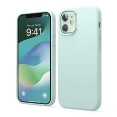 elago Capa compatível com iPhone 12 e iPhone 12 Pro, silicone líquido, capa protetora de corpo inteiro, à prova de choque, fina, forro de microfibra macia antiarranhões, 6,1 polegadas (verde)